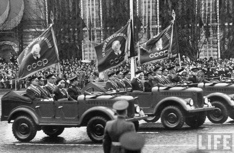 老照片1958年蘇聯五一勞動節莫斯科盛大的閱兵式