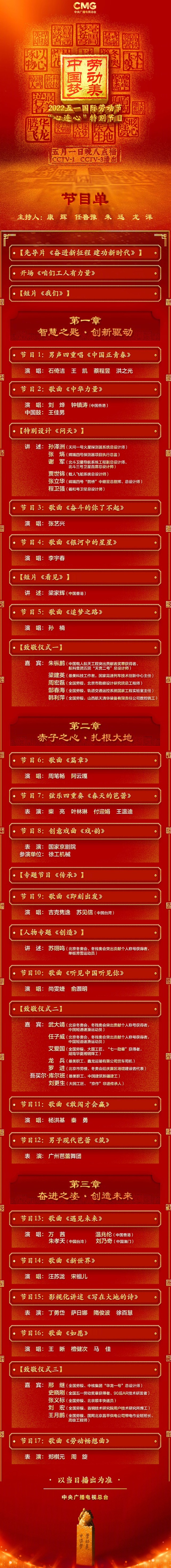 央视五一晚会节目单:张艺兴和李宇春轮番登场,3个"浪姐"聚首