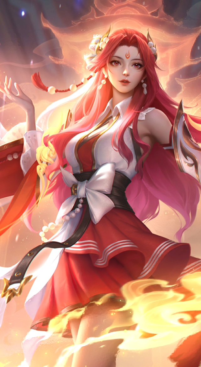 貂蝉(唤灵魅影)同人壁纸:小心玩火自焚哦——王者荣耀