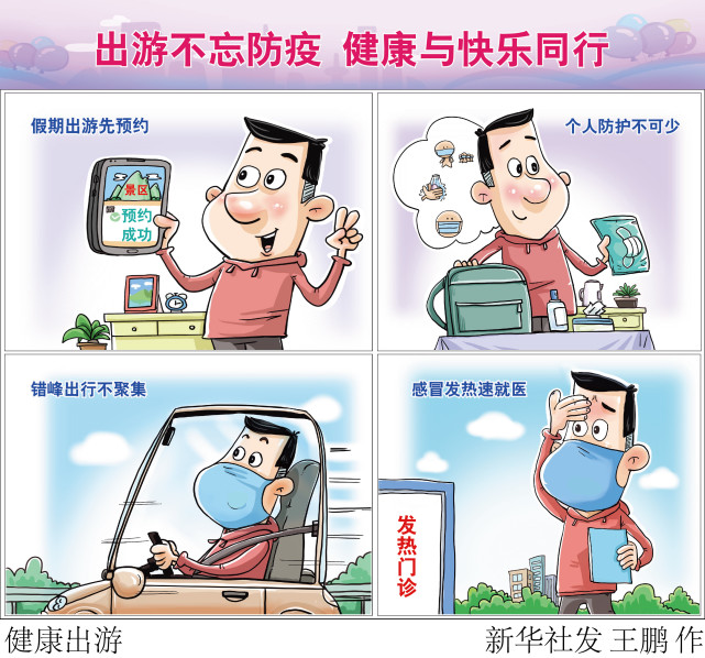 图表漫画五一国际劳动节健康出游横版