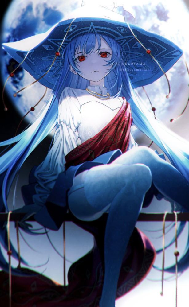 少见的蓝色系绝美少女插画,一眼万年,太惊艳了