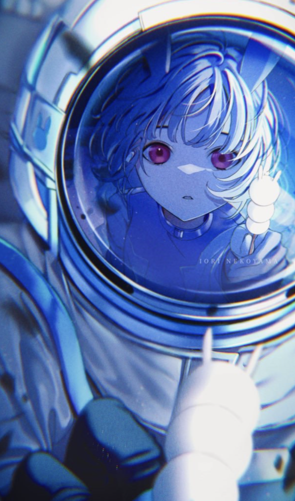 少见的蓝色系绝美少女插画,一眼万年,太惊艳了