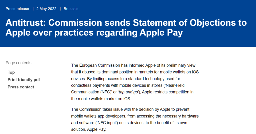又一场反垄断拉锯战揭幕欧盟指控苹果滥用ApplePay市场支配地位四级英语考什么