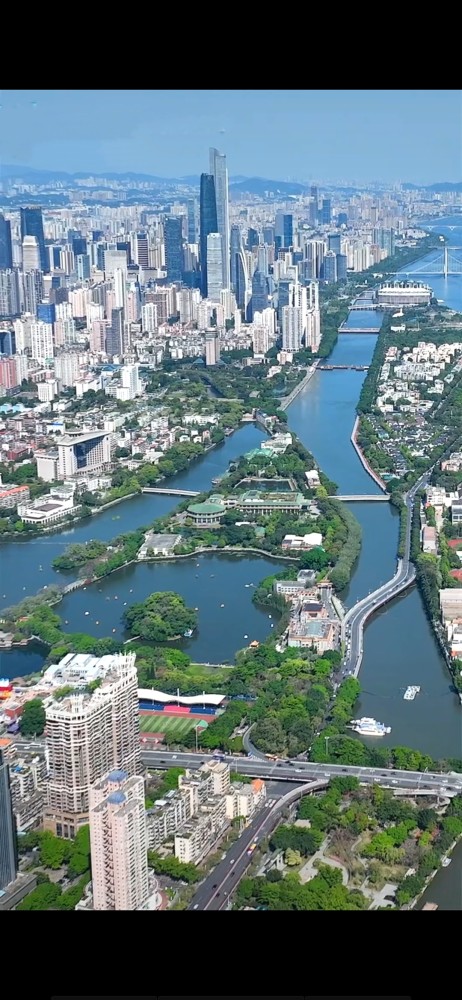 俯瞰广州海心沙花园,曾经的亚运会开幕式广场,今天越来越漂亮了