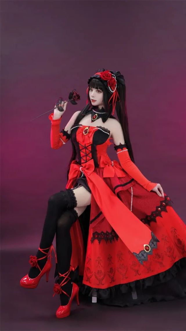 cos:约会大作战时崎狂三红宝石礼服@初兽猫