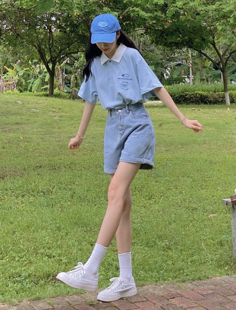 甜酷女孩夏日穿搭,大学生上学穿搭