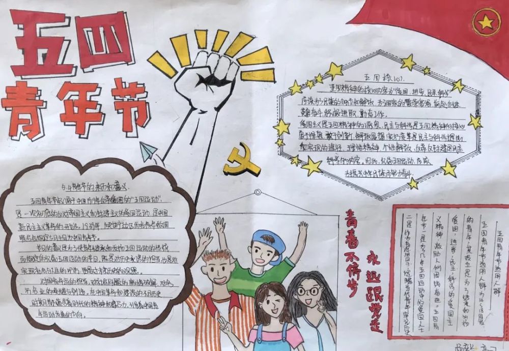 梦想宝鸡高新实验中学开展以纪念五四爱国运动为主题的手抄报展活动