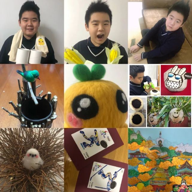 椰子壳放入营养土和种子,种植环保盆栽,把废旧棉絮变身为分小萌玩偶