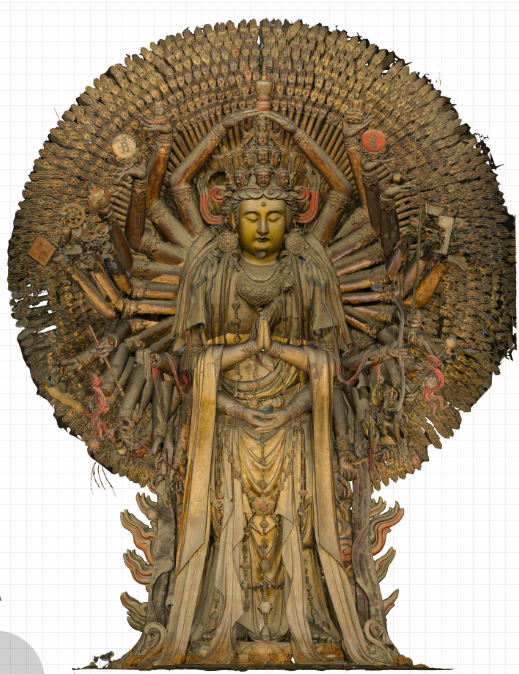 千手观音真彩色模型正面背面图就崇善寺之塑像而言,观音手持之法器