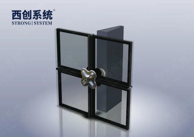 南京vmu梯形精制钢点式梅花夹具幕墙系统-西创系统