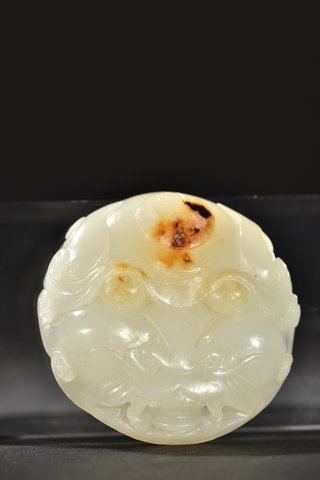 和田玉兽面纹皮带扣