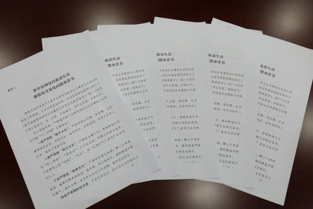 保安沼地区检察院组织全体检察干警签订集中治理党内政治生活庸俗化