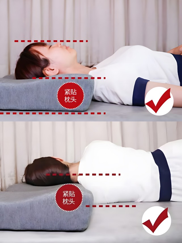 圆形颈椎枕头正确枕法图片