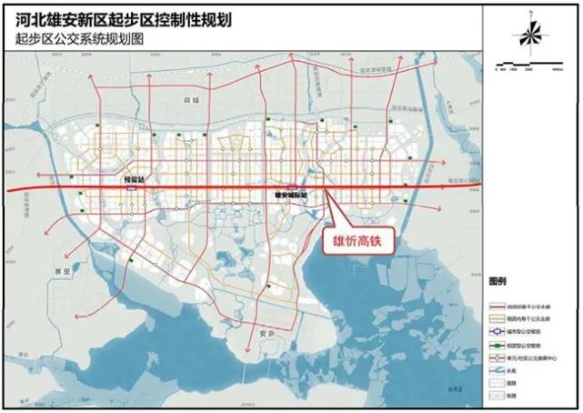 图为雄忻高铁与雄安新区起步区控制性规划位置关系图.