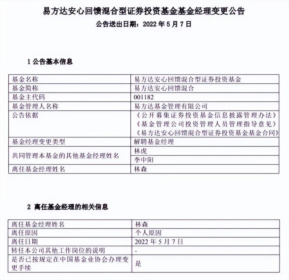 震动金融圈！700亿基金大佬林森离职