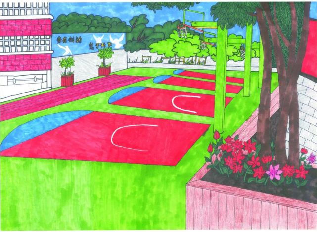 云游校园看中小学生画笔下的校园之美大美校园自然之美