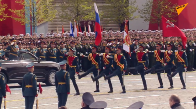 红场阅兵俄军仪仗队威武雄壮