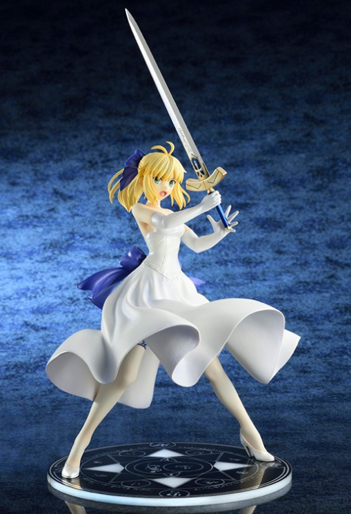 将武内崇氏为blu-ray box第2卷封面所描绘的"身着白色礼服的saber"