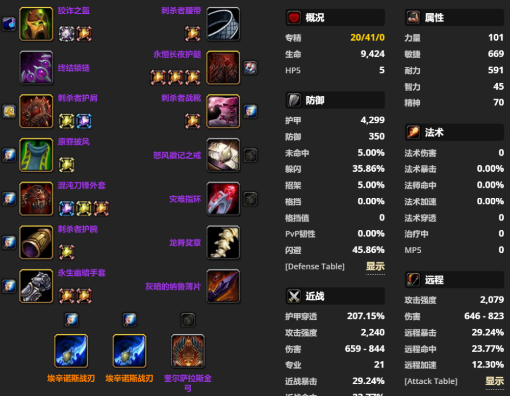 tbc怀旧服盗贼最终bis配装橙弓居然不是bis