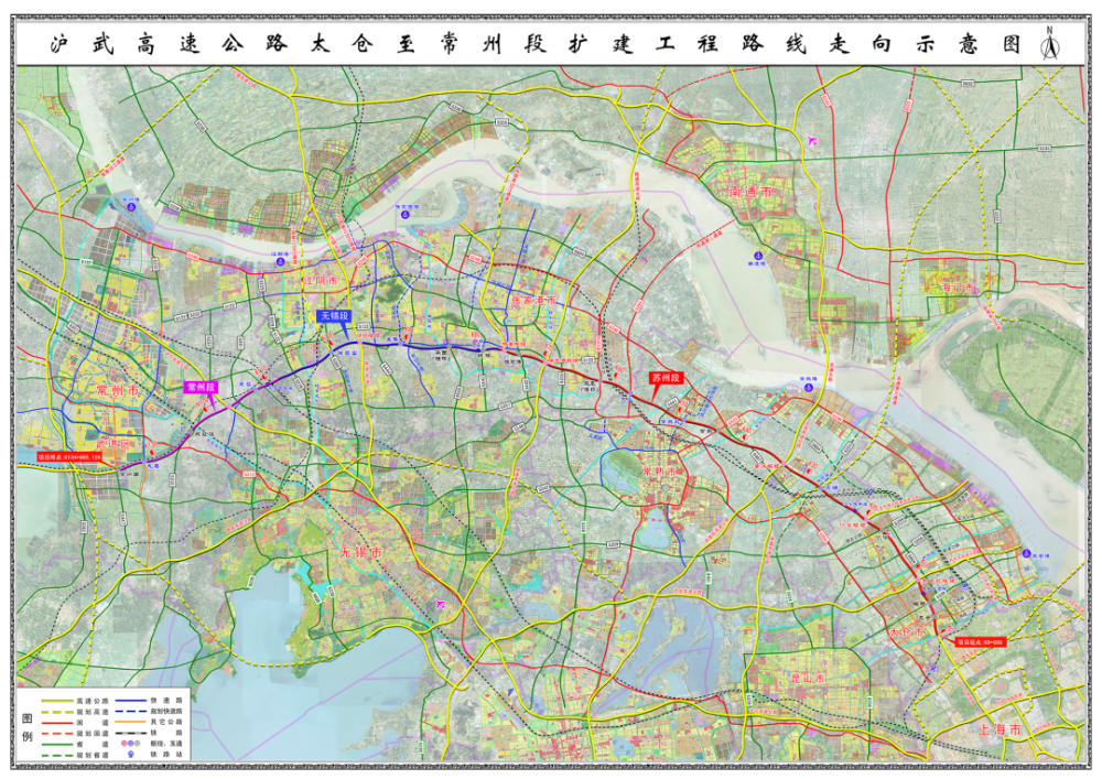 沪武高速公路太仓至常州段扩建工程,路线起自浏河大桥苏沪界,接沪武