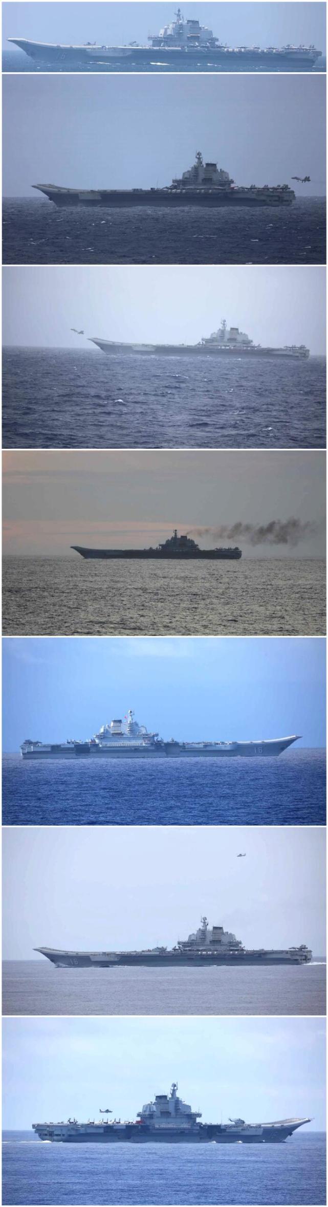辽宁舰率7艘战舰进入西太平洋演训,舰载机百架次起飞