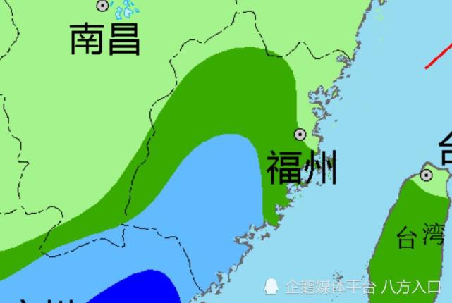 暴雨大雨中雨落在福建以下区域