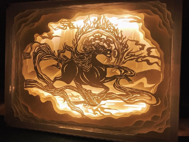 示范案例马踏飞燕纸雕灯