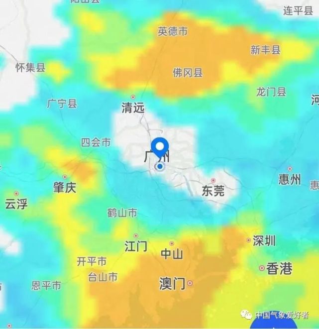 不過,此前的暴雨重點廣州,卻在大暴雨和特大暴雨的包圍中,成了