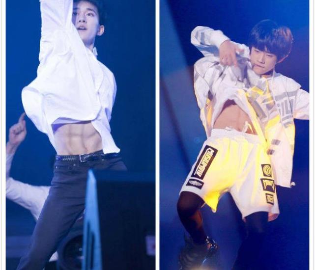 男星腹肌pk,易烊千玺四块腹肌,蔡徐坤掀起衣服,直男看了都闭嘴