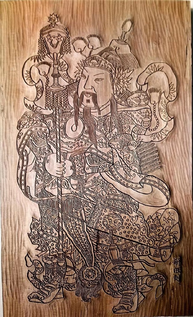 年画门神木刻雕版