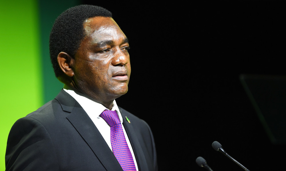 5月9日,在南非立法首都开普敦,赞比亚总统哈凯恩德·希奇莱马在非洲