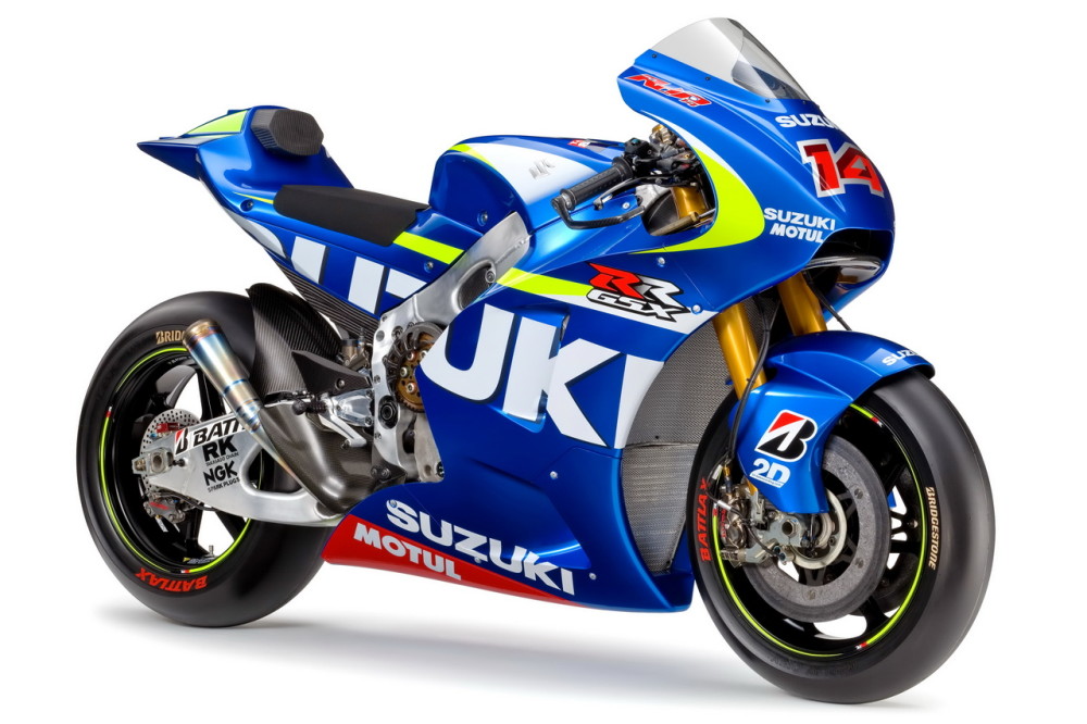 下面的图片,suzuki 第二代的 motogp 工厂赛车,搭载直列四气缸发动机