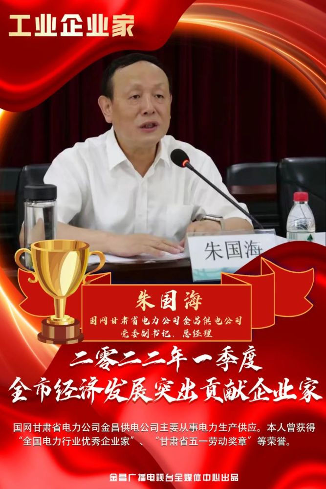 看金昌2022年一季度全市经济发展突出贡献企业家风采三