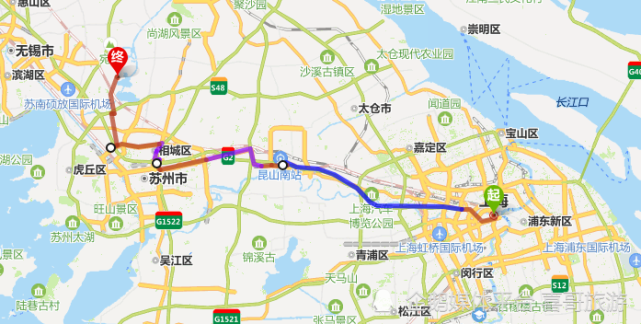 常臺高速-京滬高速-通錫高速-錫太公路-延祥路-蘅芳路-盪口古鎮停車場