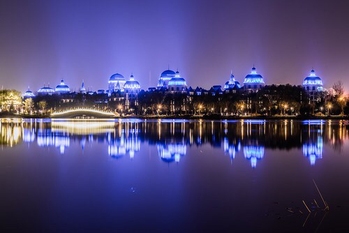 唐山南湖夜景有多美