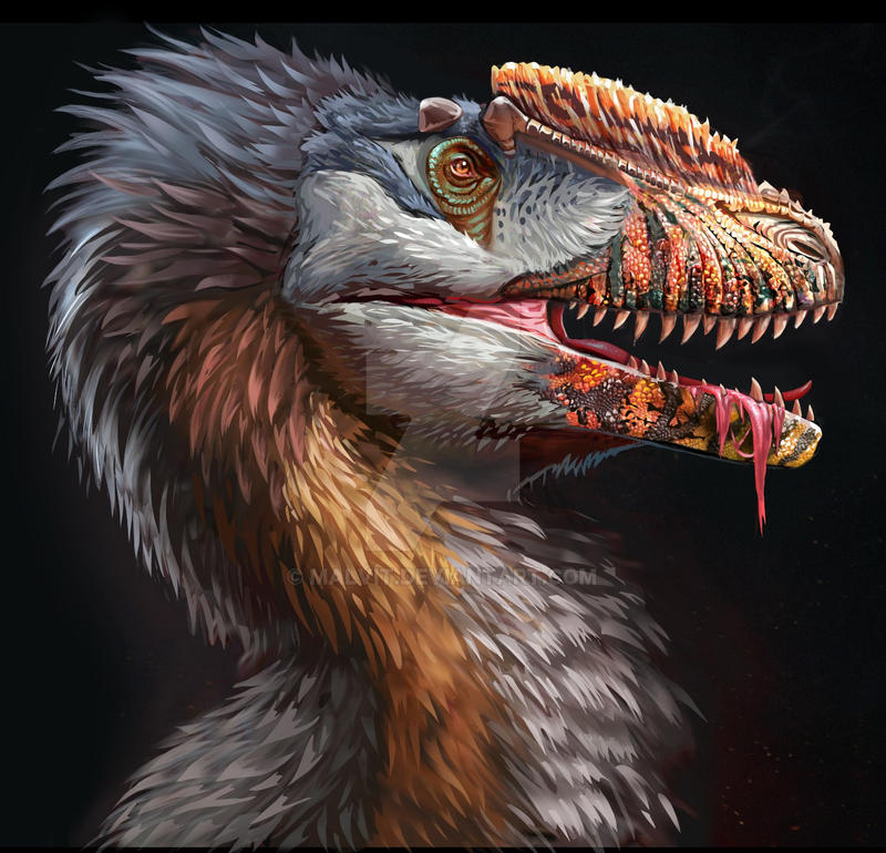 (来源:deviantart)华丽羽暴龙又称羽王龙,是还保留羽