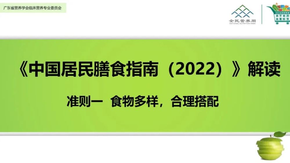 中國居民膳食指南2022準則一