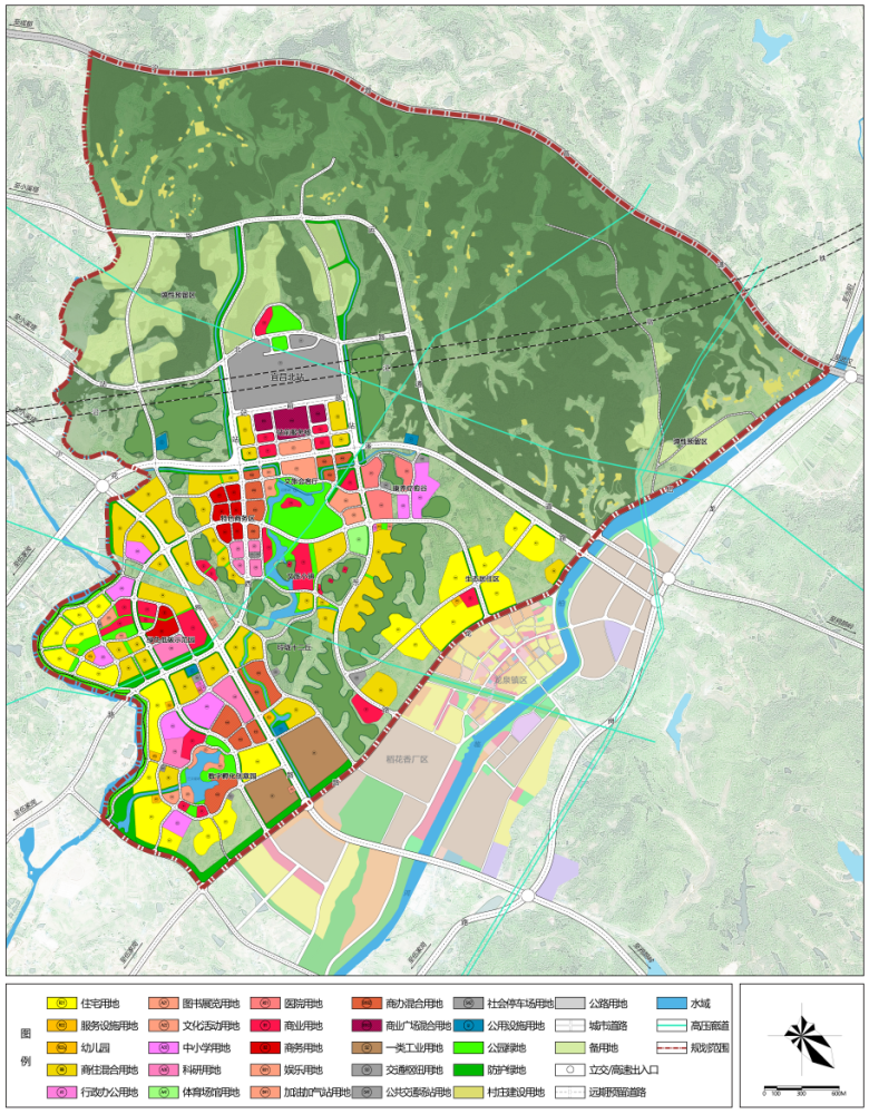 依据就近安置的原则,规划的村民安置用地集中在现状北站之星东侧的两