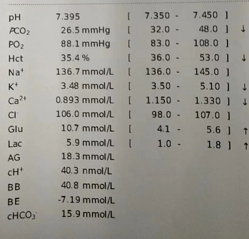 血气分析乳酸图片
