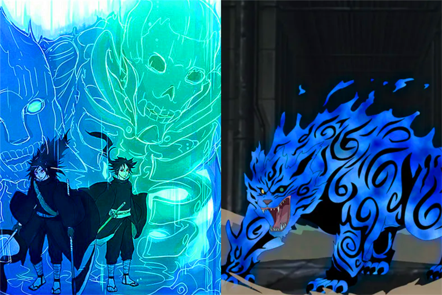 须佐能乎原本就是宇智波斑的发明,九大尾兽中最强的九尾自然也是最配