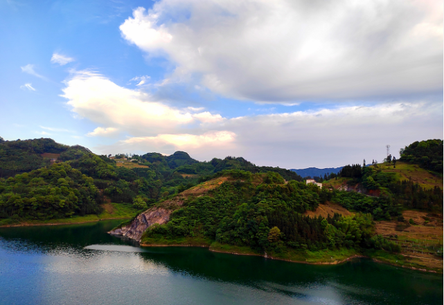 航拍团林苗乡后沟水库!绿水青山,美不胜收!