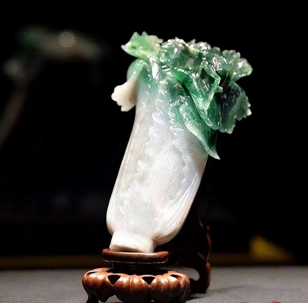 中国 玉石白玉彫刻 白菜 置物 V R5727 - 彫刻/オブジェクト