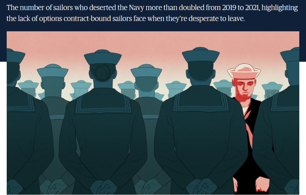 美媒：美海军逃兵人数2年翻一番，整支部队可能存在心理健康危机