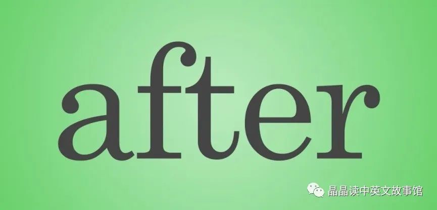 after:after means later than and next in time or place.