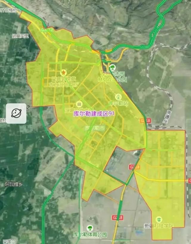 新疆主要城市实测建成区面积排名:新疆第二大城市库尔