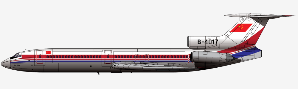 本廠長繪製的b-4017號機b-4017,空軍塗裝聯航早期塗裝的b-4022號機本