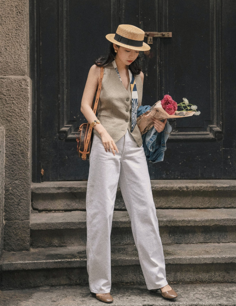 穿阔腿裤学三木博主时髦显瘦还很显气质美得很高级