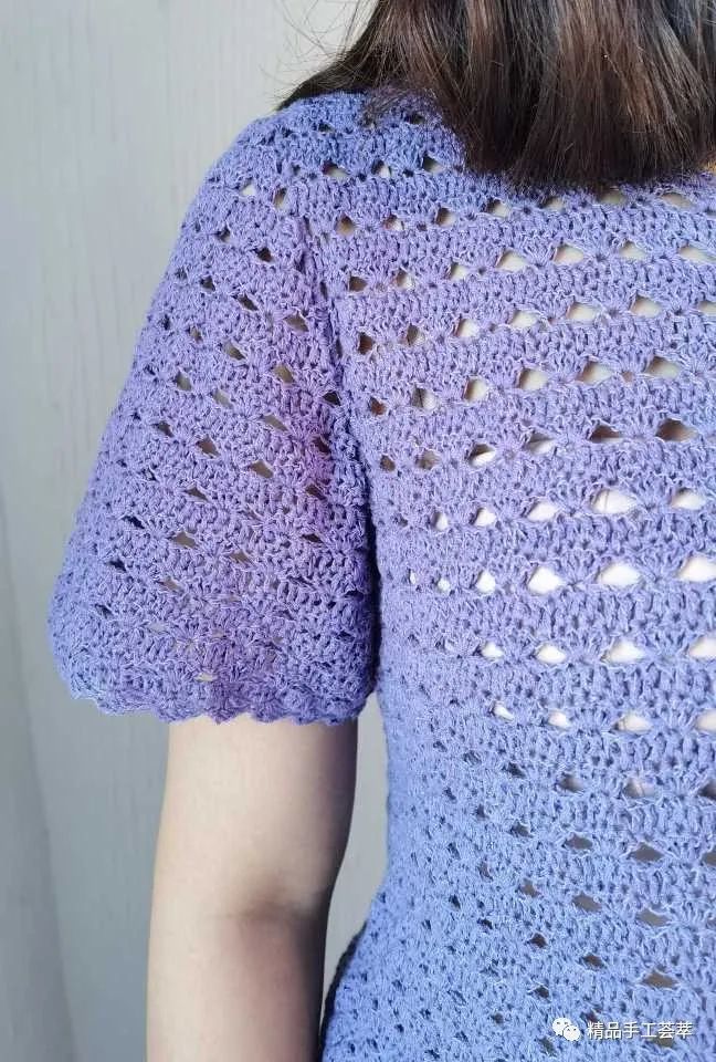 简单迷人的短袖小开衫的钩法图解插图