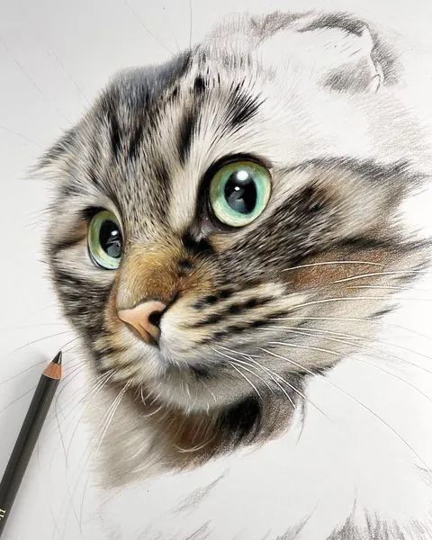 彩色铅笔画 猫咪图片