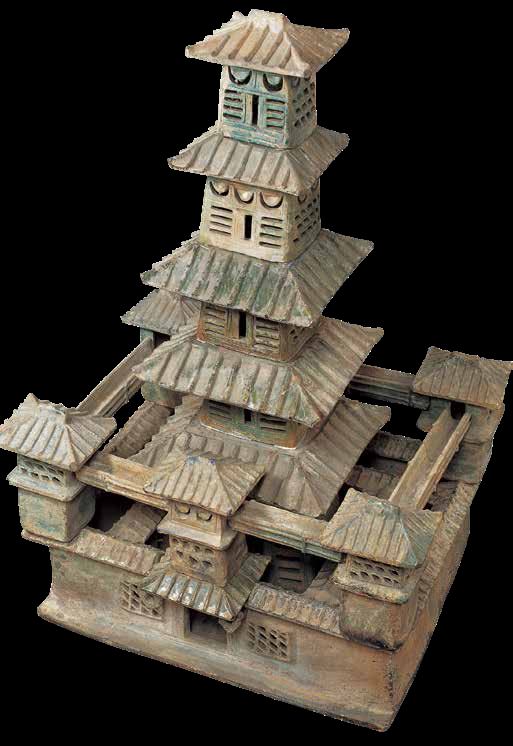 武威雷台汉墓m1出土陶楼院陶楼院,集居住防御为一体,是汉代坞壁和坞堡